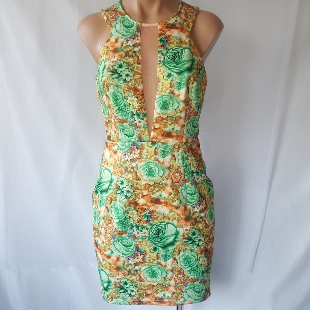 Katia floral cocktail party dress sz small